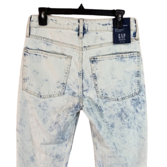 New Gap Universal Slim Boyfriend Stretch Jeans Women's Size 10 /30R Acid Wash - Picture 3 of 7
